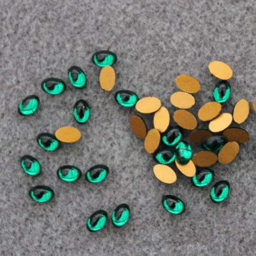 10 cabochons swarovski ovales 6x4 mm emeraude (art.2190/4)