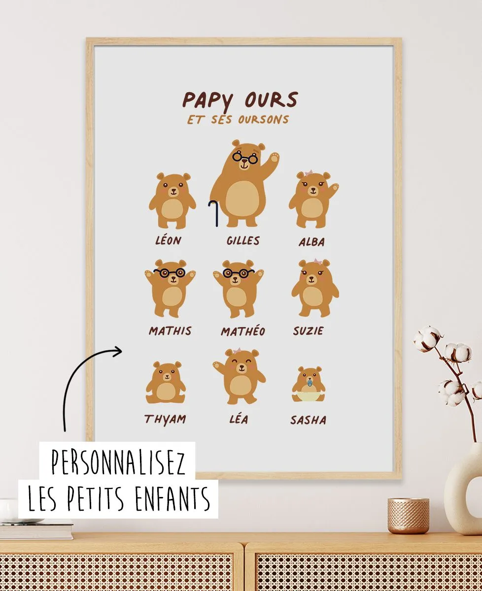 Affiche Papy ours et ses oursons