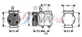 Compresseur, climatisation AVA COOLING HYAK258 
