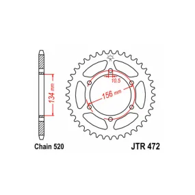 Couronne acier JT - Pas 520 - KAWASAKI 250 KR1 1989-1992