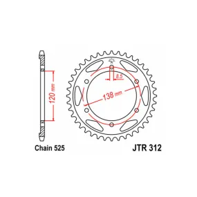 Couronne acier JT - Pas 525 - HONDA 400 / 750cc