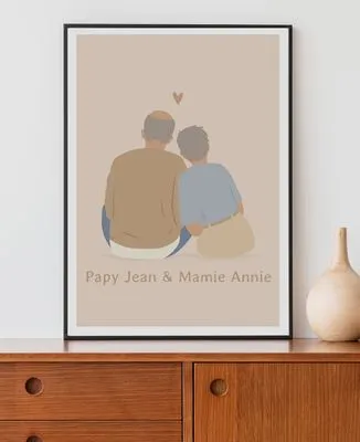 Coussin Couple de dos grands-parents