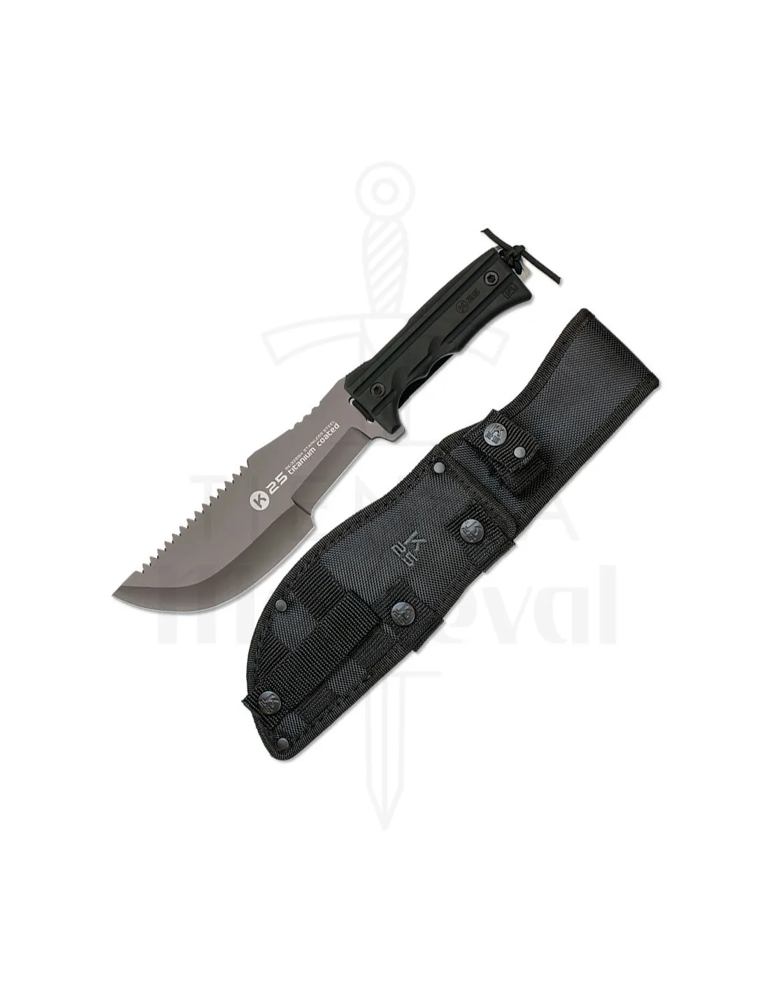 Couteau tactique marque K25 lame mixte (32,9 cm.) ⚔️ Boutique Épées