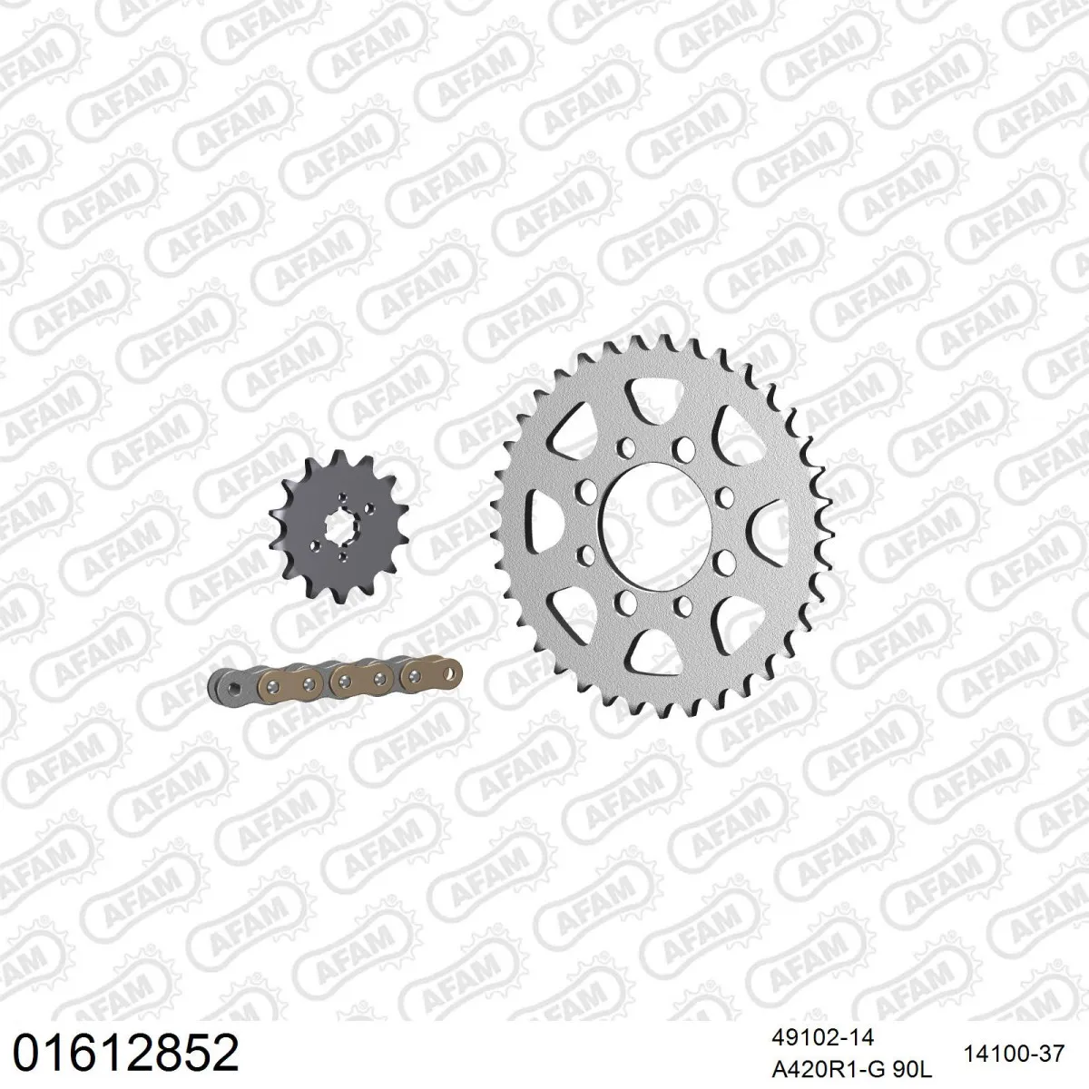 Kit chaine 420 AFAM - Couronne acier - Type de chaine au choix - KAWASAKI KLX 110 2002