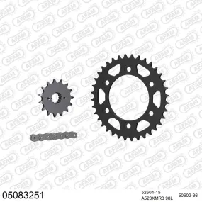 Kit chaine 520 AFAM - Couronne acier - Type de chaine au choix - DUCATI 851 STRADA 1993-1994