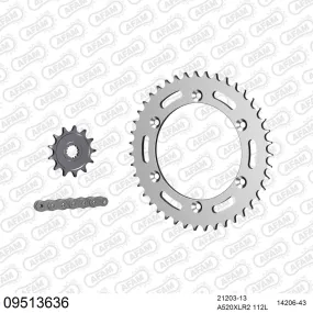 Kit chaine 520 AFAM - Couronne acier - Type de chaine au choix - GAS GAS 125 SM 2002-2006