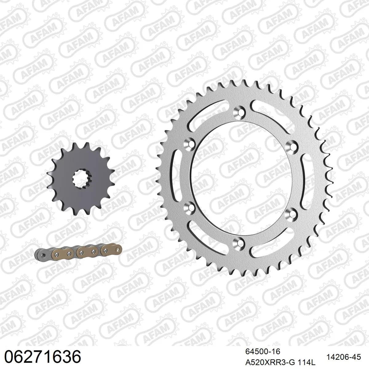 Kit chaine 520 AFAM - Couronne acier - Type de chaine au choix - HUSQVARNA 610 SM / SMS 1998-2006