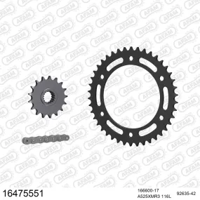 Kit chaine 525 AFAM - Couronne acier - Type de chaine au choix - BMW F 700 GS BOLTS 10.5MM 2011-2018