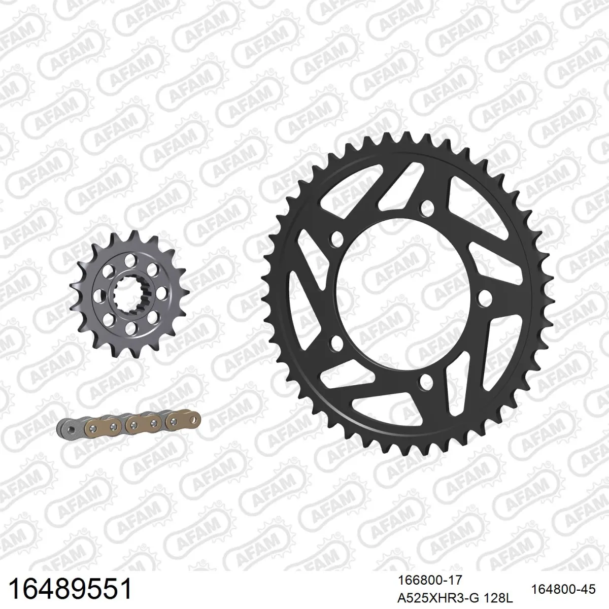 Kit chaine 525 AFAM - Couronne acier - Type de chaine au choix - BMW S 1000 XR 2015-2019