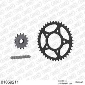 Kit chaine 525 AFAM - Couronne acier - Type de chaine au choix - HONDA CB 500 S 1998-2003
