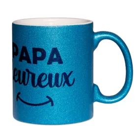 Mug à paillettes Papa heureux