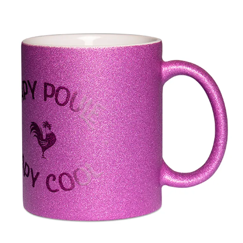 Mug à paillettes Papy poule papy cool