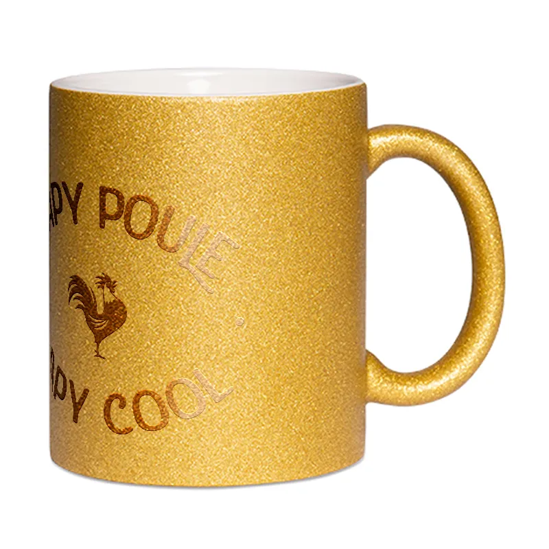 Mug à paillettes Papy poule papy cool