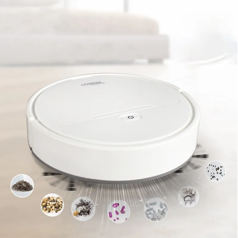 Robot Aspirateur Intelligent 3-en-1 Autonome Blanc - Nettoyage Sec et Humide
