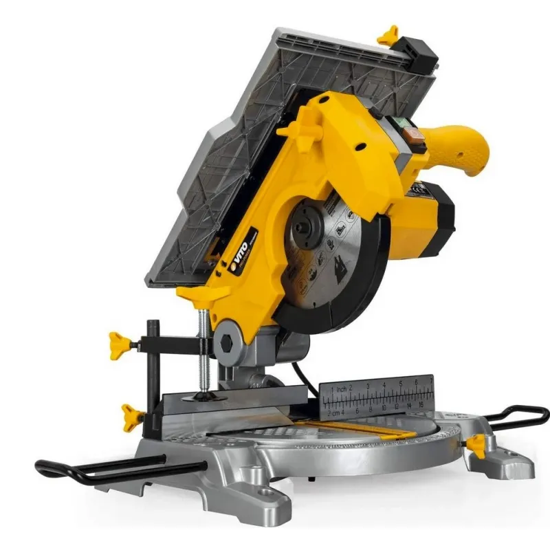 Scie circulaire combinée 1200W 2en1 Double coupe Disque 210 mm Alesage 30mm Corps aluminium Découpe 45/45° VITO