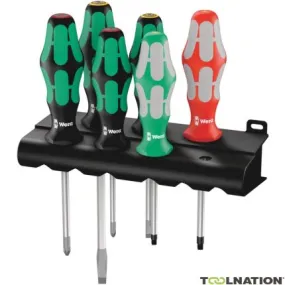 Wera 05347778001 334/368/6 Jeu de tournevis + support, 6 pièces